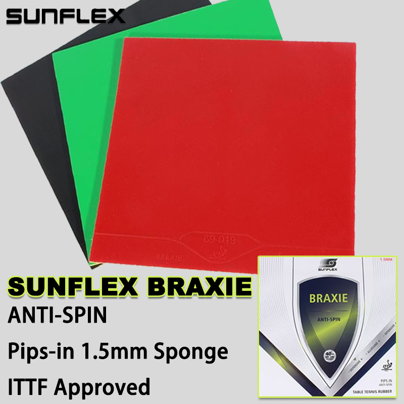 Table Tennis Rubber Anti Spin - SUNFLEX BRAXIE ANTI-SPIN ITTF goedgekeurd tafeltennisrubber